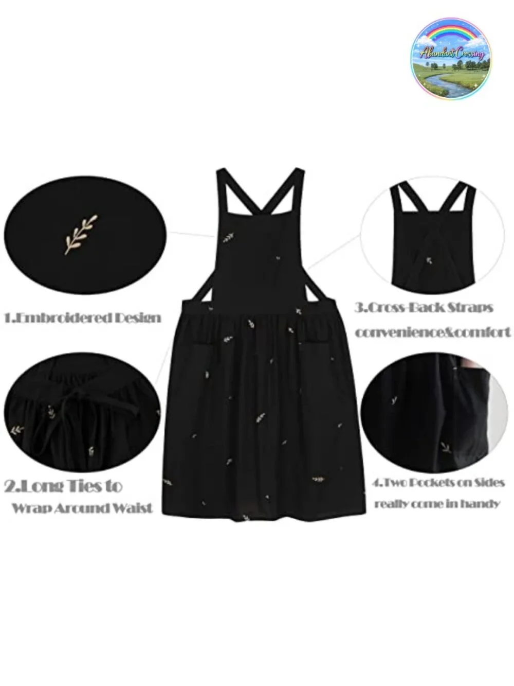 Cotton Pleated Apron Waterproof Garden Kitchen Smock Pinafore